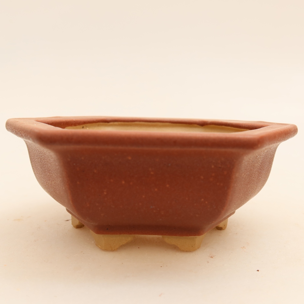 Kerámia bonsai-tál 12 x 10,5 x 4 cm, bordó színű