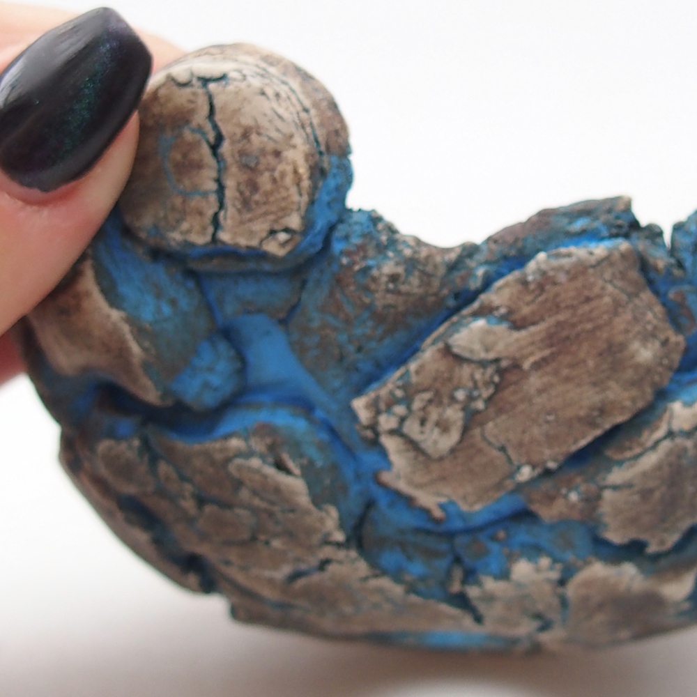 Kerámia kagyló 11 x 10 x 5 cm , kék színű