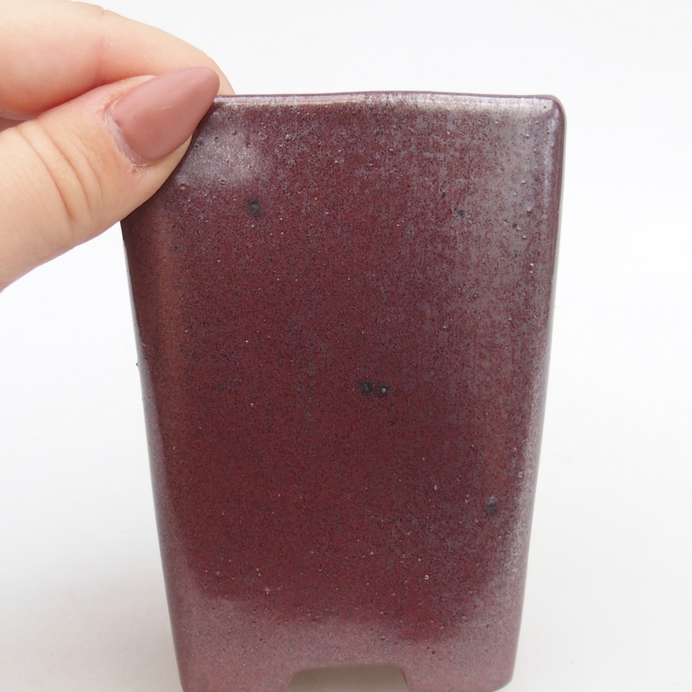 kerámia bonsai tál 8 x 8 x 10,5 cm, bordó színben