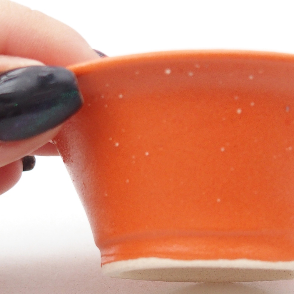 Mini bonsai tál 7,5 x 7,5 x 3 cm, narancssárga