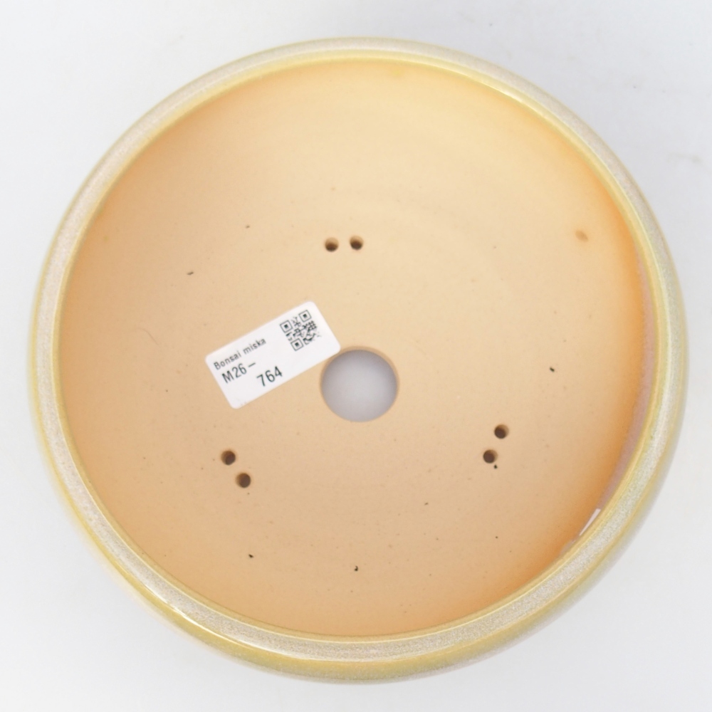 kerámia bonsai tál 18 x 18 x 7 cm, sárga-zöld