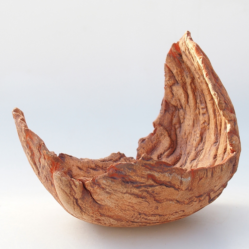 Kerámia kagyló 14 x 11 x 12,5 cm , narancssárga színű