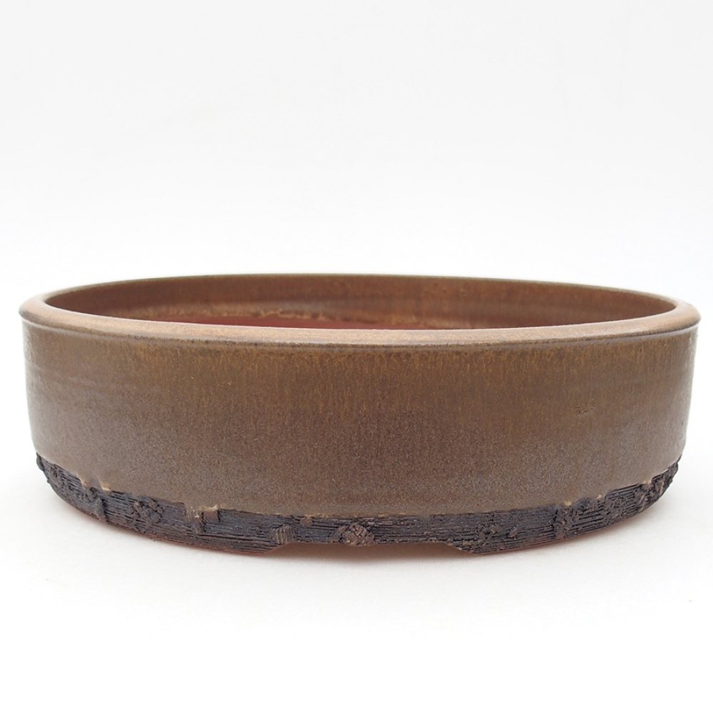 kerámia bonsai tál 24,5 x 24,5 x 6 cm, barna