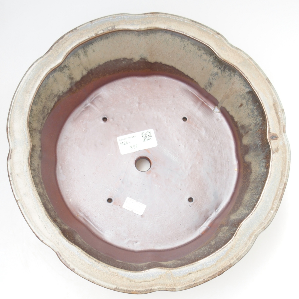 kerámia bonsai tál 26,5 x 26,5 x 8 cm, kék-szürke