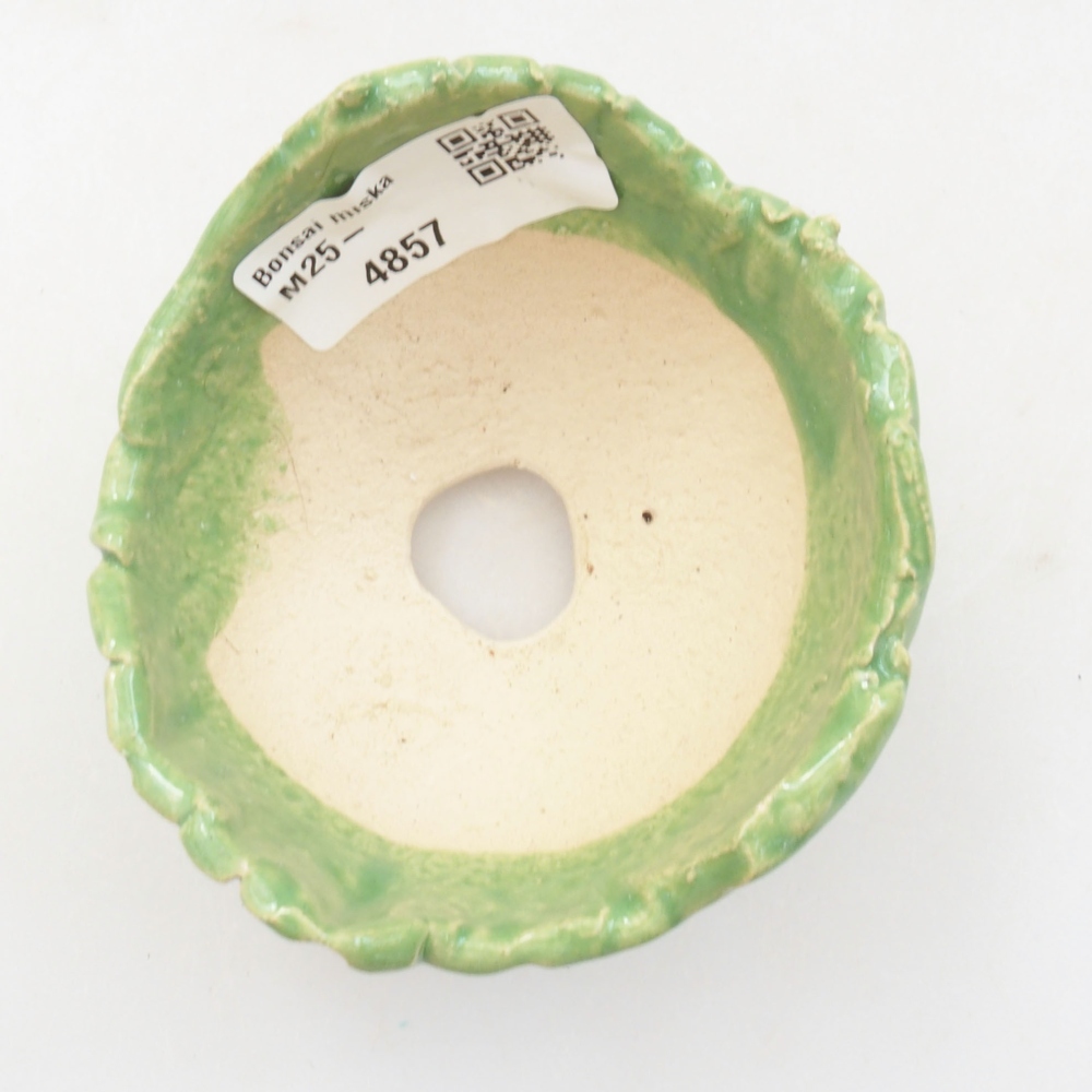 Kerámia kagyló 7,5 x 7 x 5,5 cm , zöld színű