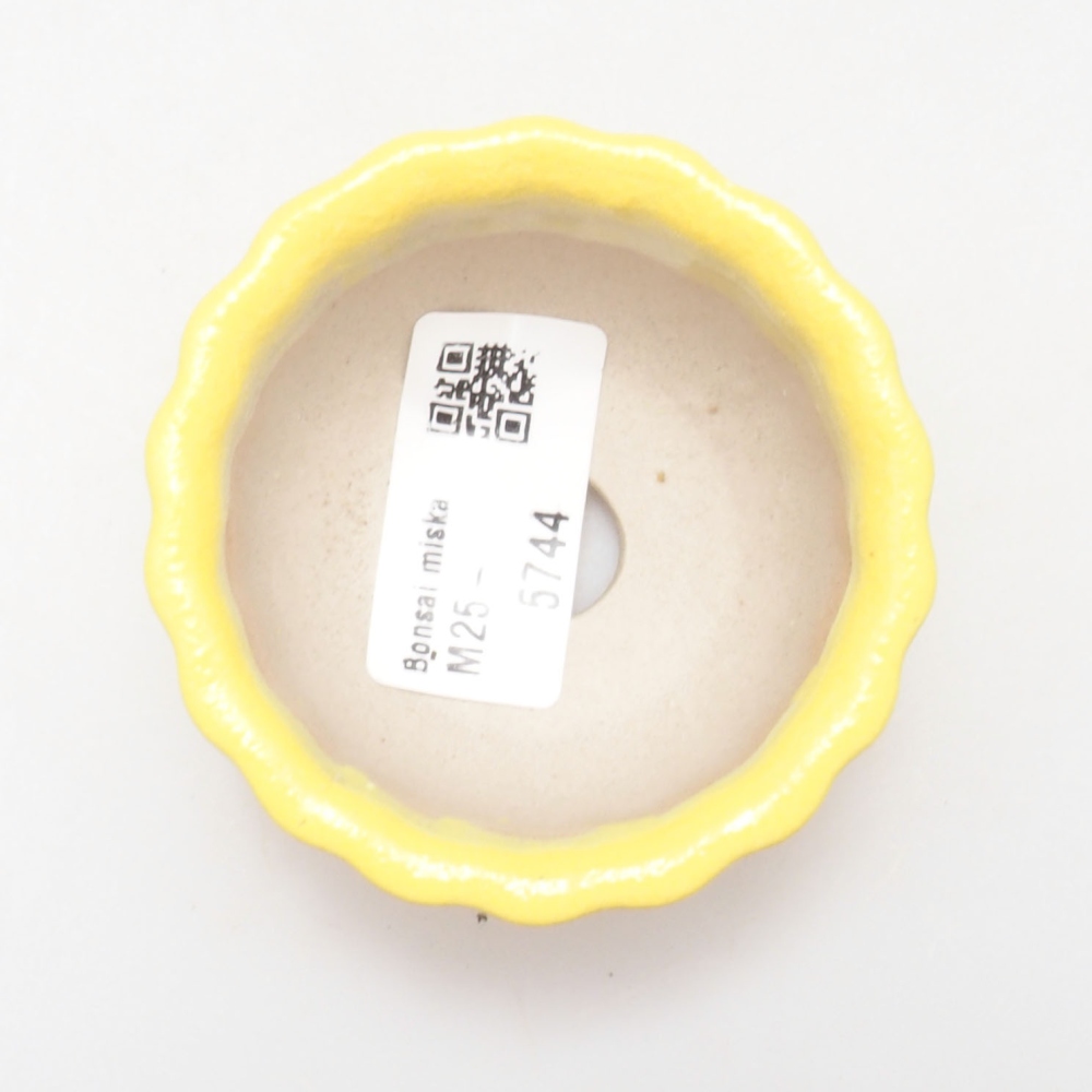 kerámia bonsai tál 7 x 3 x 3,5 cm, sárga