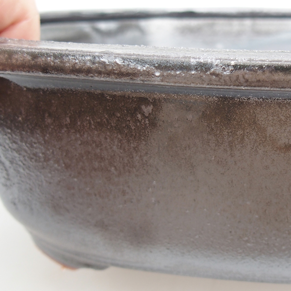 Kerámia bonsai tál 24 x 19,5 x 7 cm, fém színben