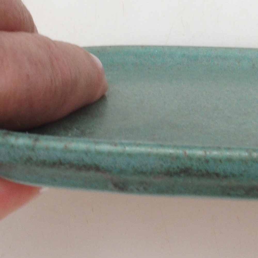 Kerámia tál H31 - 15 x 13 x 1 cm - zöld