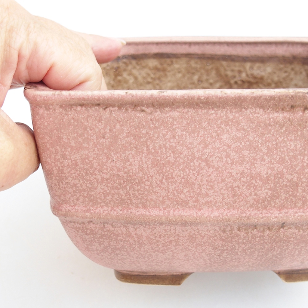 kerámia bonsai tál 10,5 x 10,5 x 7 cm, rózsaszínű