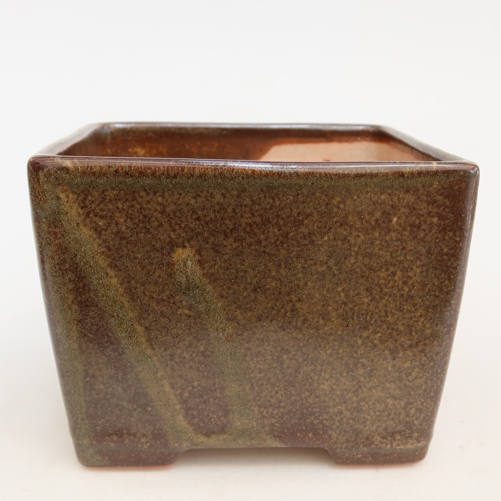 Kerámia bonsai-tál 12 x 12 x 9 cm, barna színű