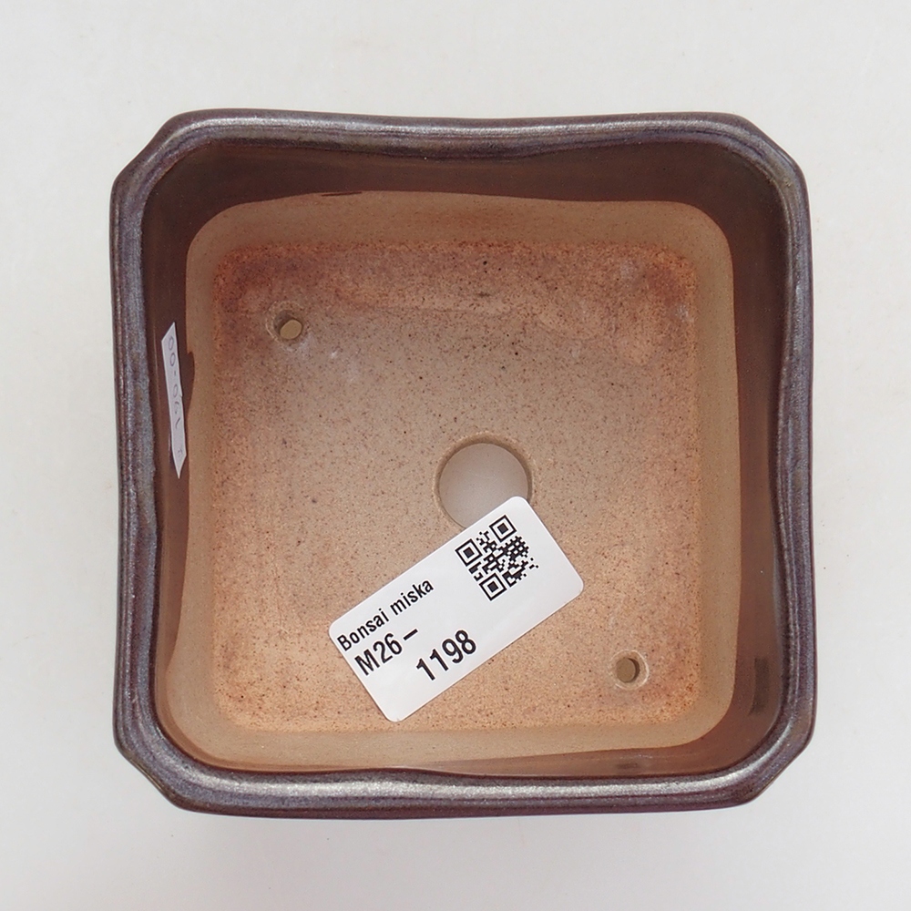 kerámia bonsai tál 9 x 9 x 7 cm, barna
