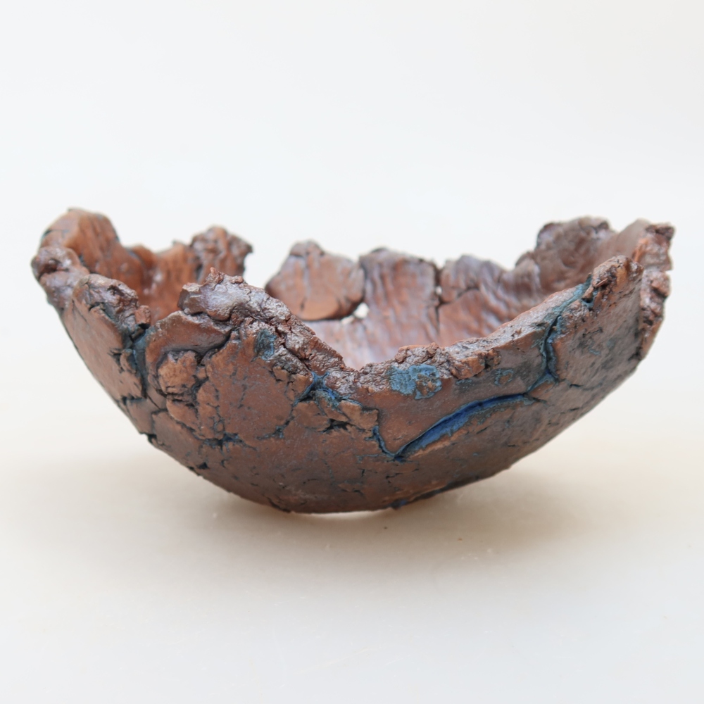 Kerámia héj, 11,5 x 10 x 5,5 cm, kék színű