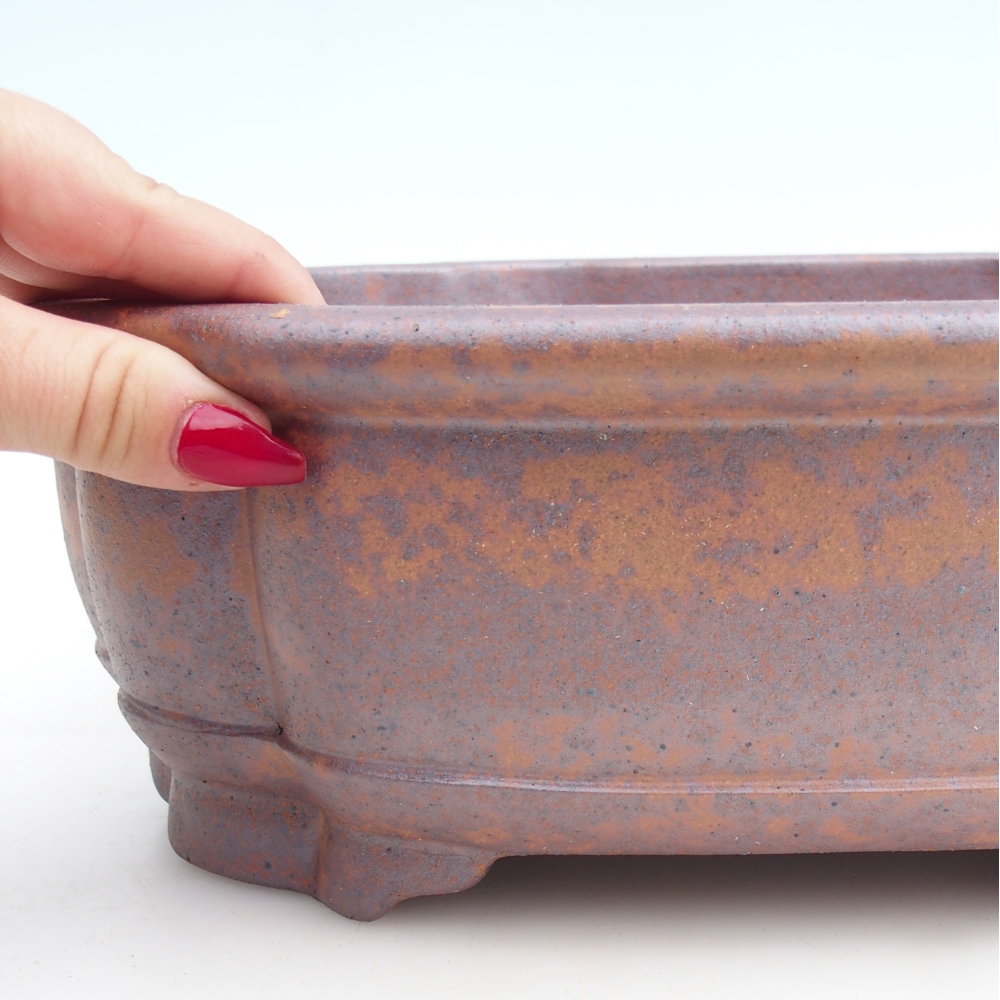 Kerámia bonsai tál 31,5 x 27,5 x 10 cm, fém színben