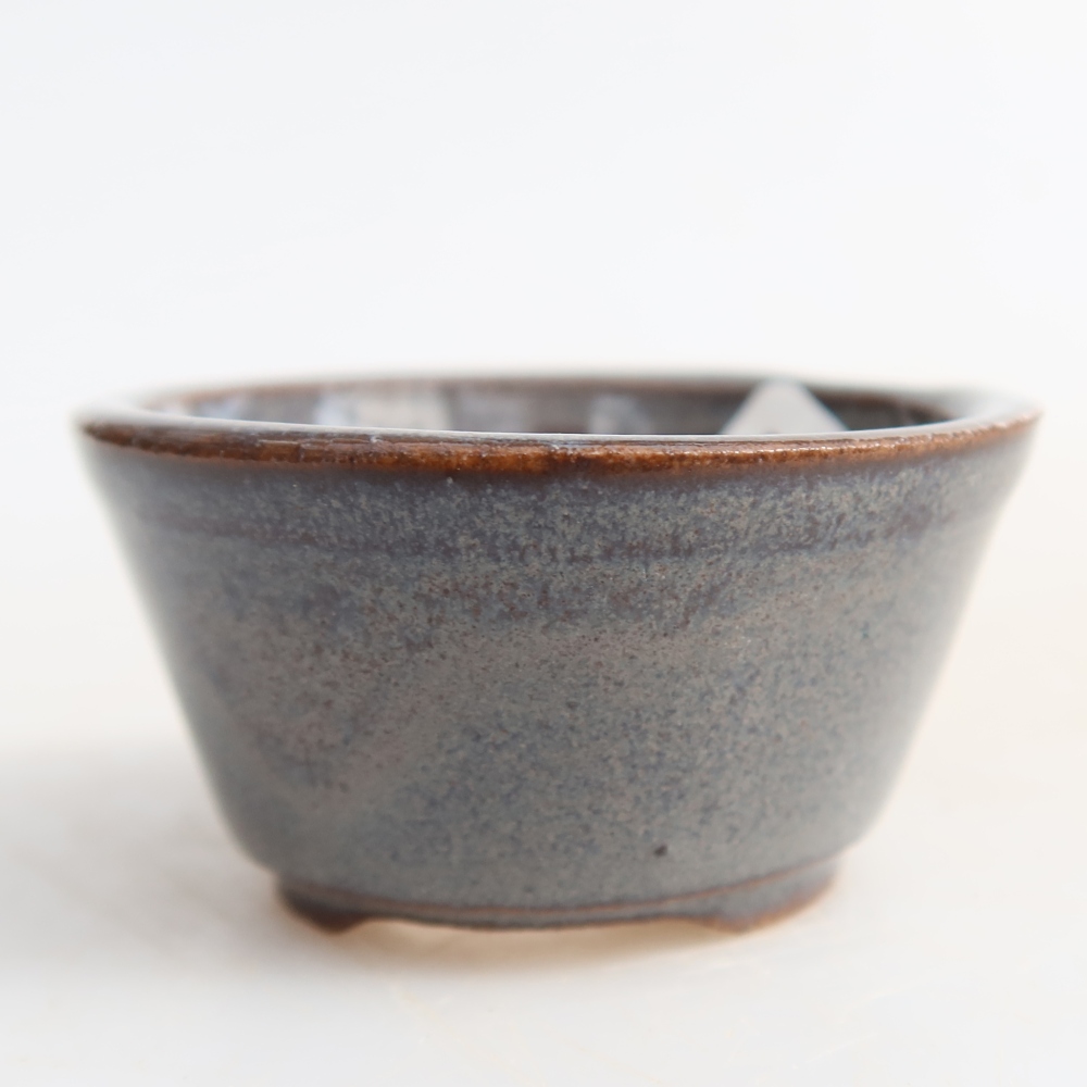 Kerámia bonsai tál, 4,5 x 4,5 x 2,5 cm, szürke színű