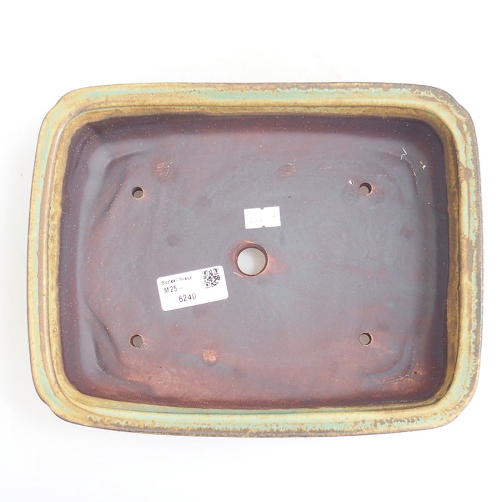 kerámia bonsai tál 24,5 x 19 x 7 cm, zöld