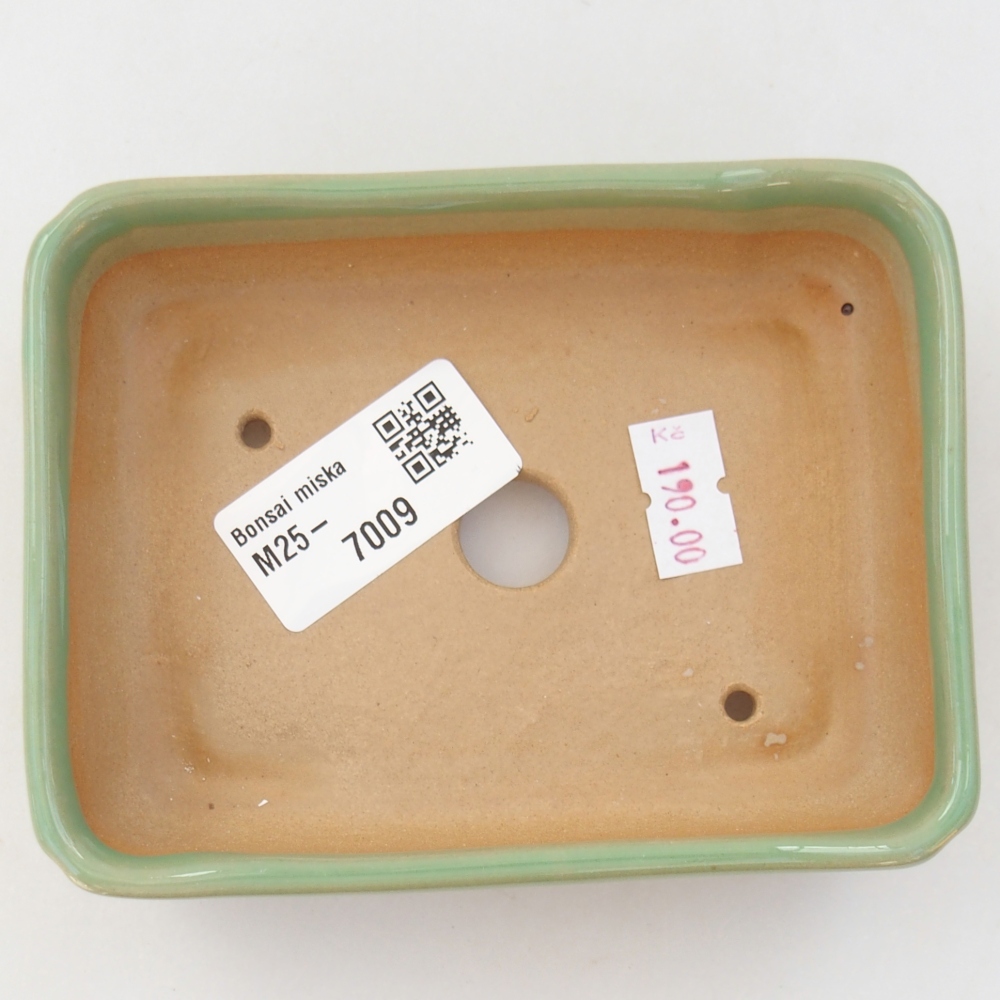 kerámia bonsai tál 11,5 x 9 x 3,5 cm, zöld