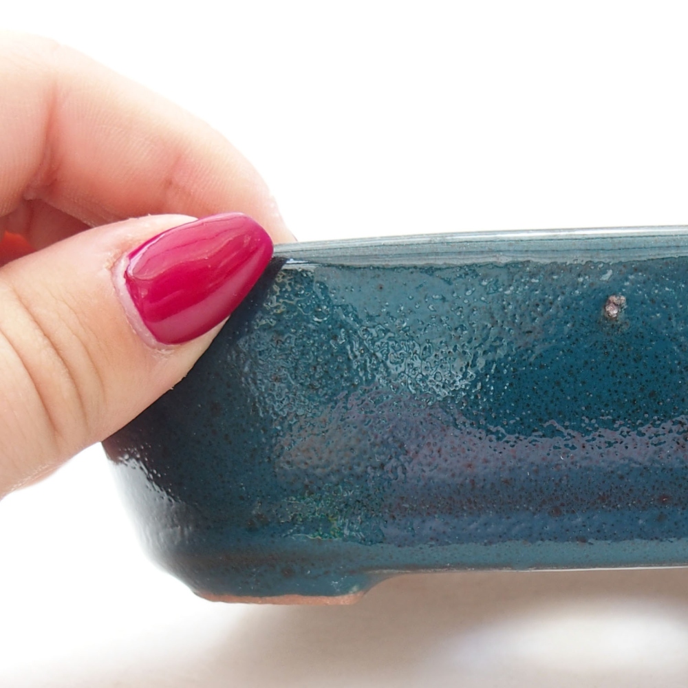 kerámia bonsai tál 13 x 9 x 4 cm, zöld