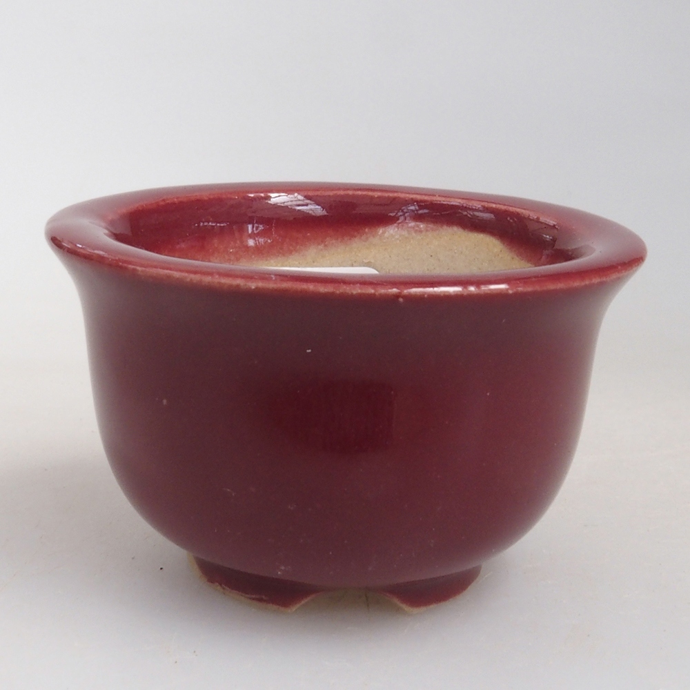 Mini bonsai tál 4,5 x 4,5 x 2,5 cm, bordó színben