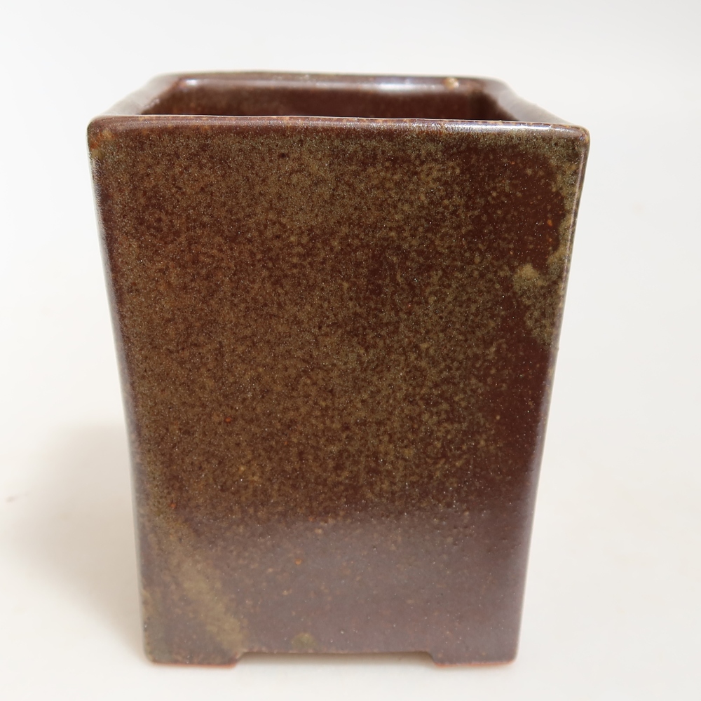 kerámia bonsai tál 7,5 x 7,5 x 9,5 cm, barna