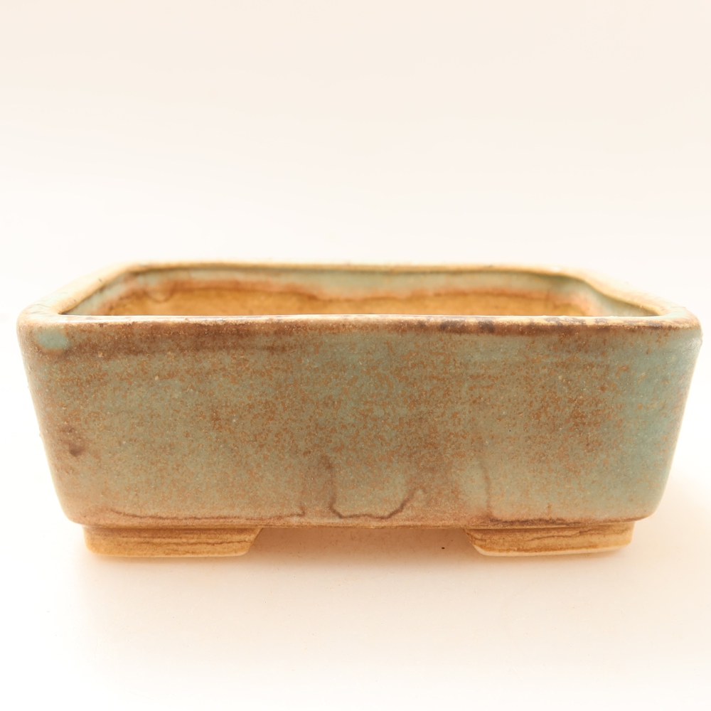 Kerámia bonsai-tál 10 x 8 x 3,5 cm, zöld színű