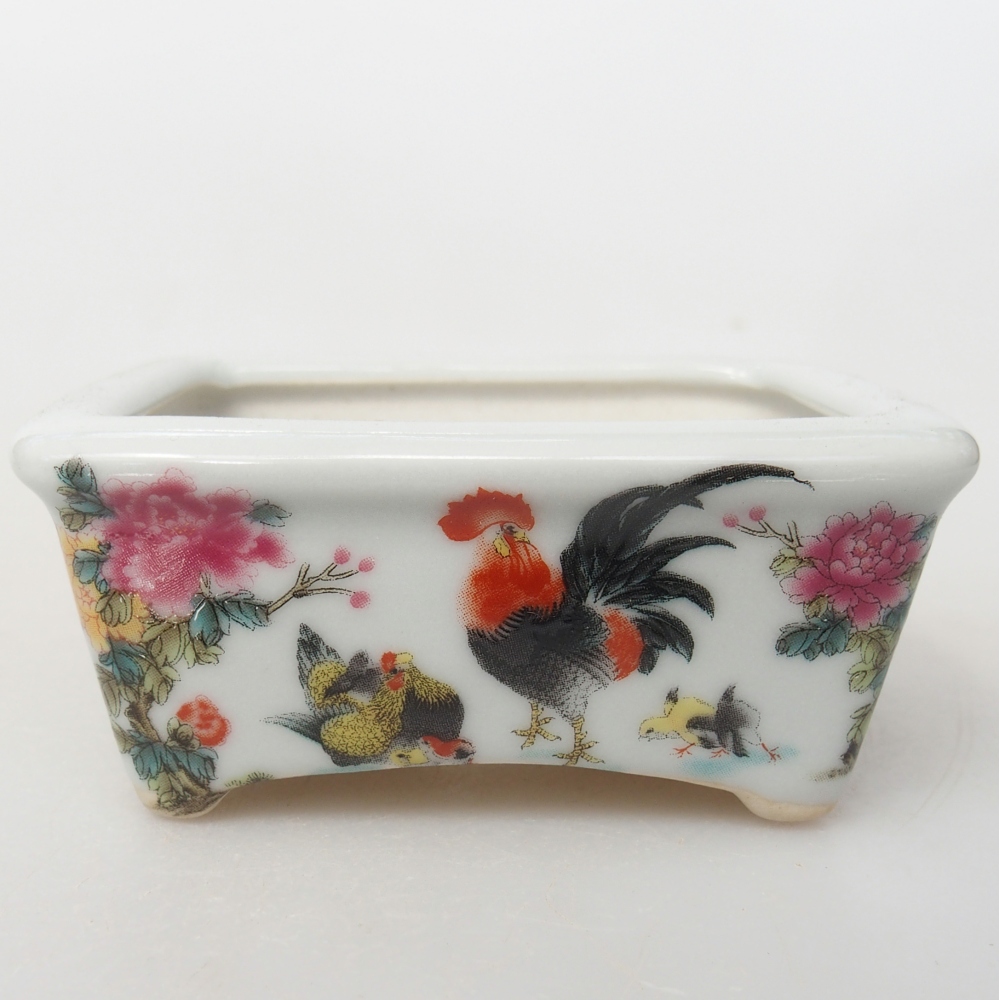 Mini bonsai tál 8 x 6,5 x 3,5 cm, fehér