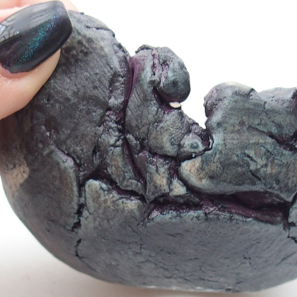 Kerámia kagyló 9,5 x 9,5 x 5,5 cm , lila színű