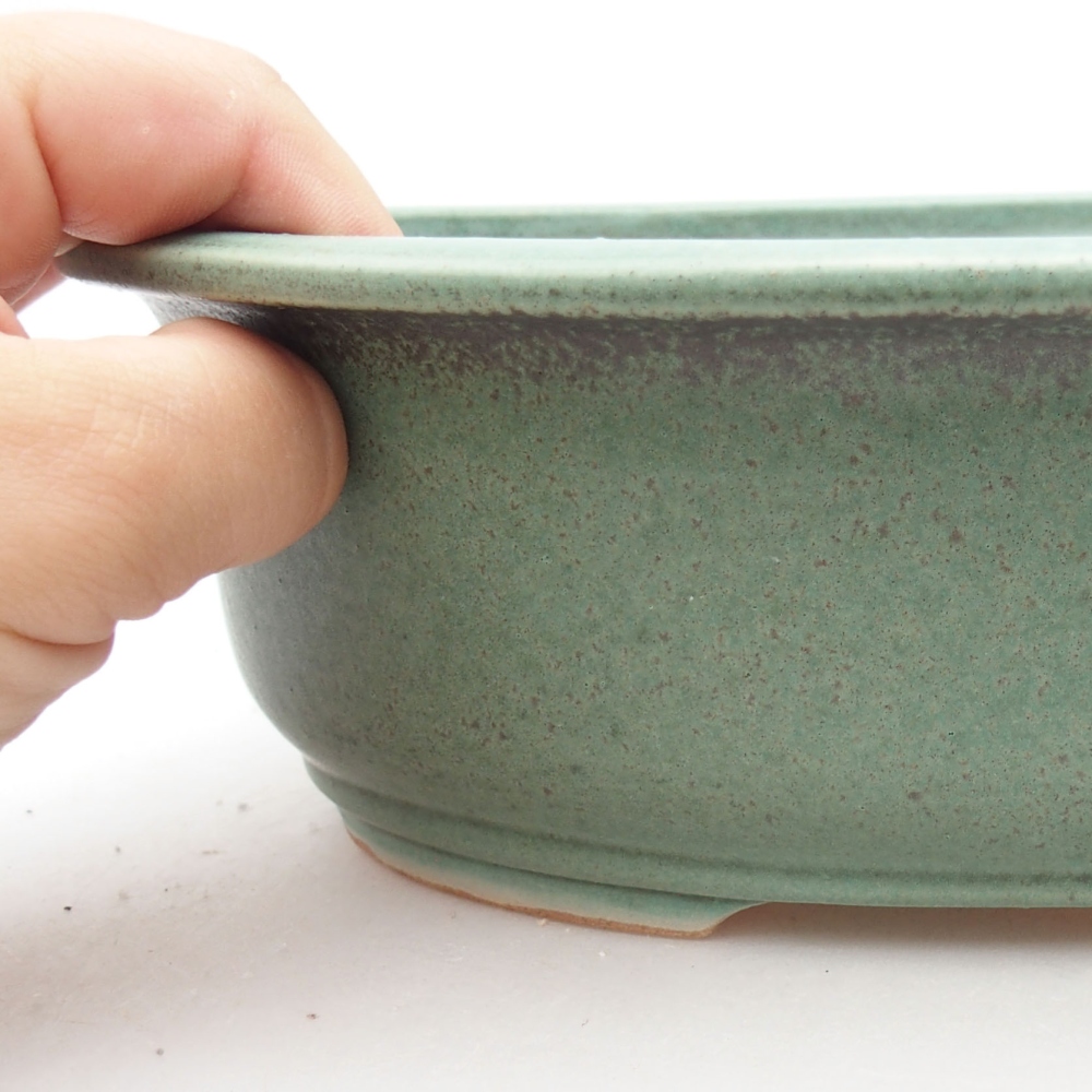 kerámia bonsai tál 23 x 19,5 x 7 cm, zöld