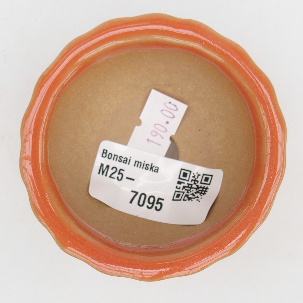kerámia bonsai tál 7 x 8,5 x 3,5 cm, narancssárga