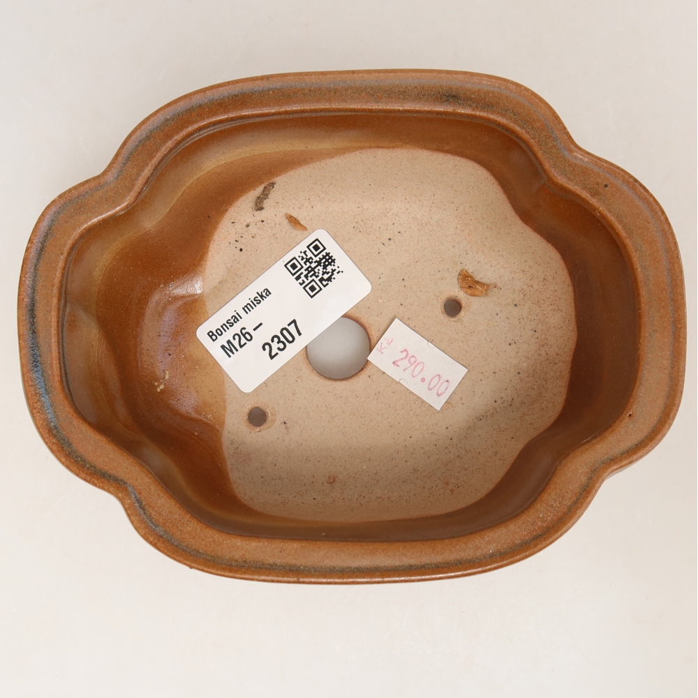 kerámia bonsai tál 13,5 x 10,5 x 5 cm, barna