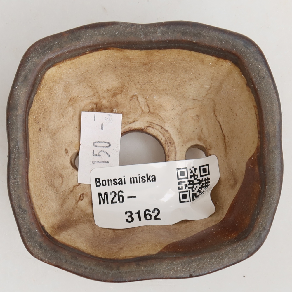 kerámia bonsai tál 7 x 7 x 3,5 cm, barna
