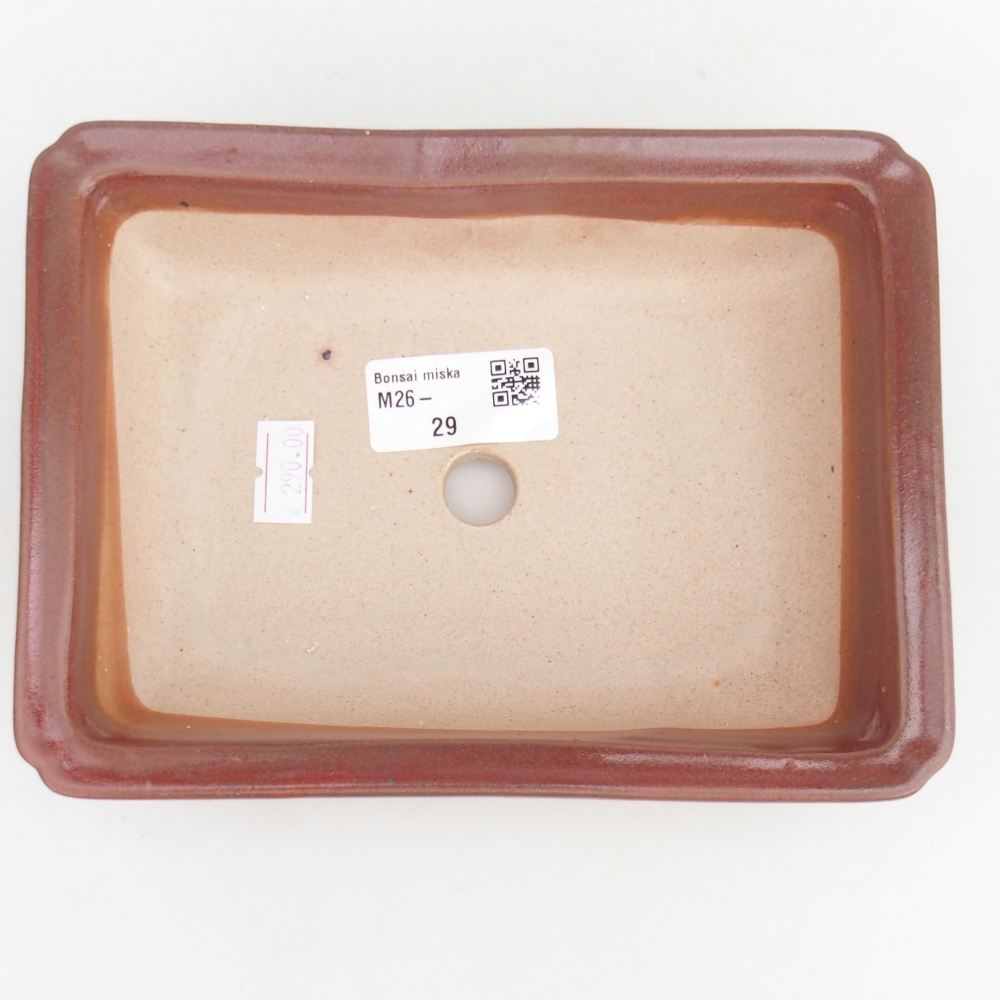 kerámia bonsai tál 18 x 13,5 x 4,5 cm, bordó színű