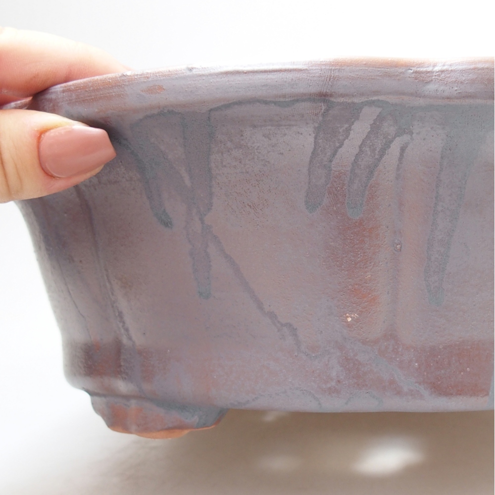 Kerámia bonsai tál 26,5 x 26,5 x 8 cm, fém színben