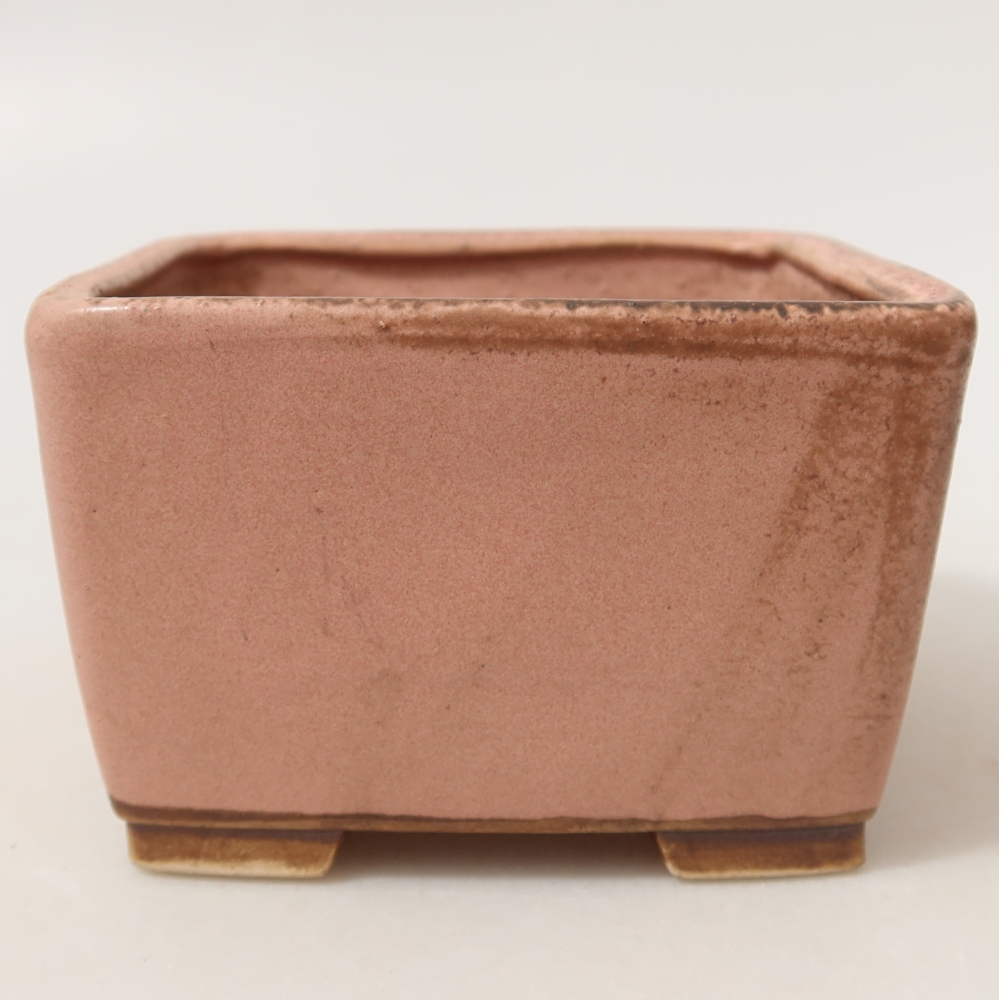 kerámia bonsai tál 10,5 x 10,5 x 7 cm, rózsaszínű