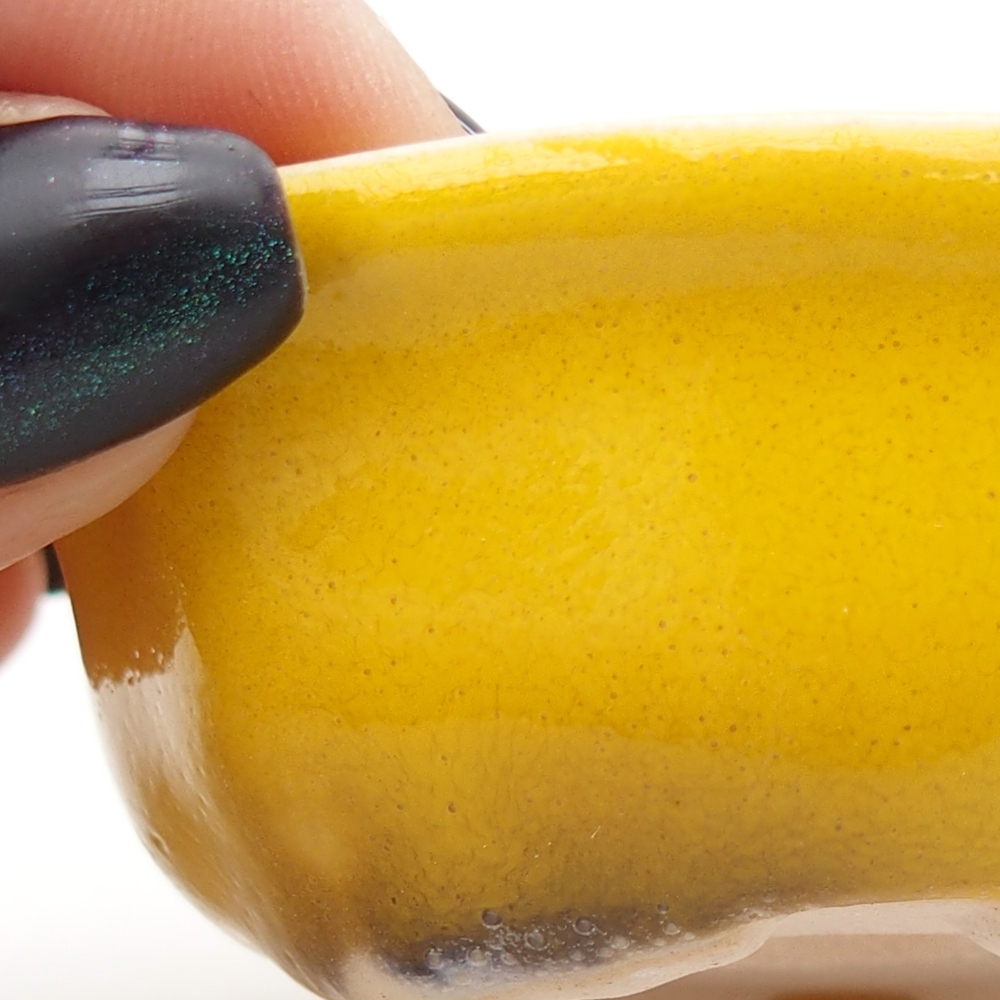 Mini bonsai tál 6,5 x 6,5 x 2,5 cm, sárga