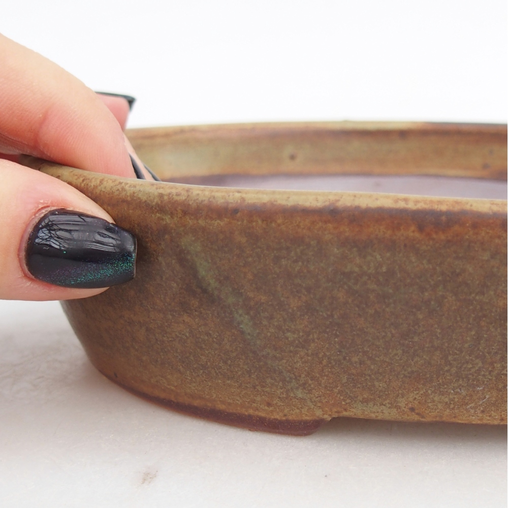 kerámia bonsai tál 17 x 14 x 4 cm, zöld