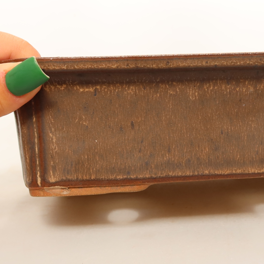 Kerámia tál  20 x 15,5 x 6 cm, barna színű