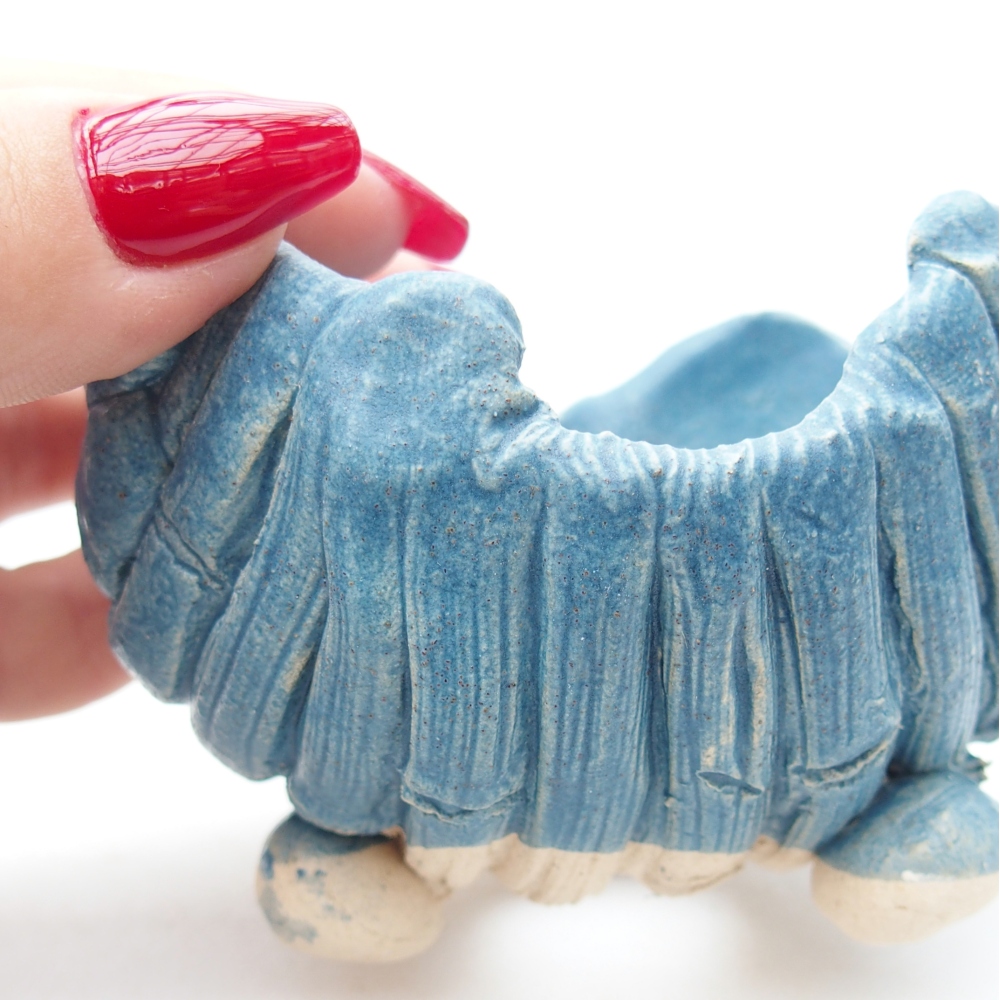 Kerámia kagyló 8,5 x 8,5 x 6,5 cm , kék színben