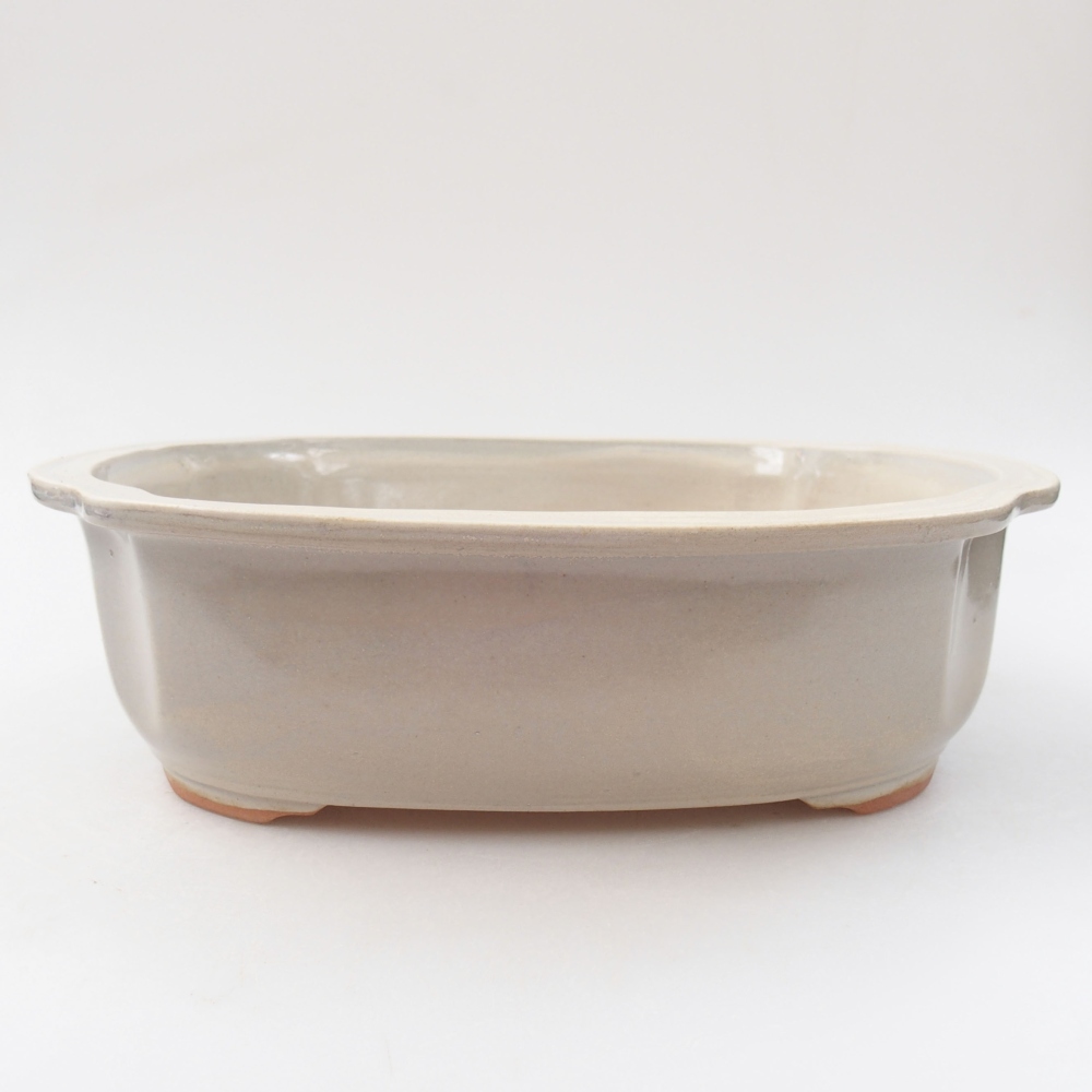 kerámia bonsai tál 24,5 x 21 x 7 cm, bézs színben