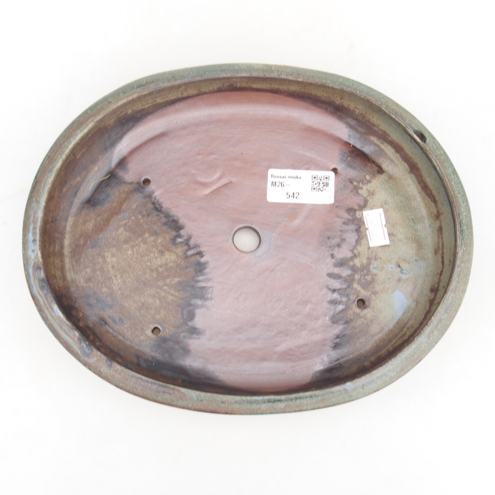 kerámia bonsai tál 24,5 x 20 x 4 cm, zöld