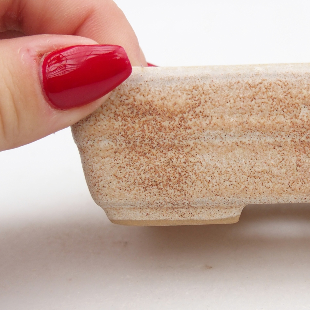 kerámia bonsai tál 10 x 7 x 3 cm, bézs színben