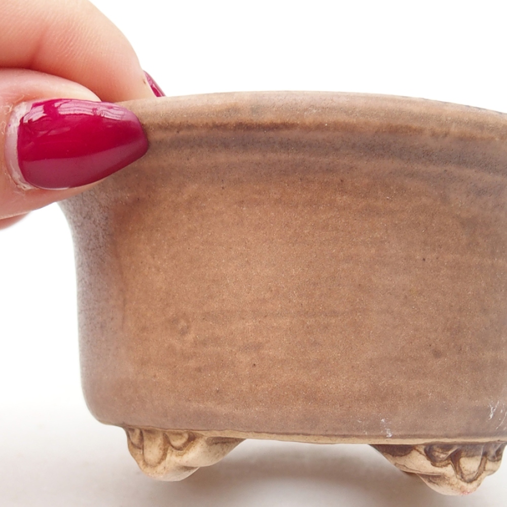 kerámia bonsai tál 9 x 9 x 3,5 cm, rózsaszínű