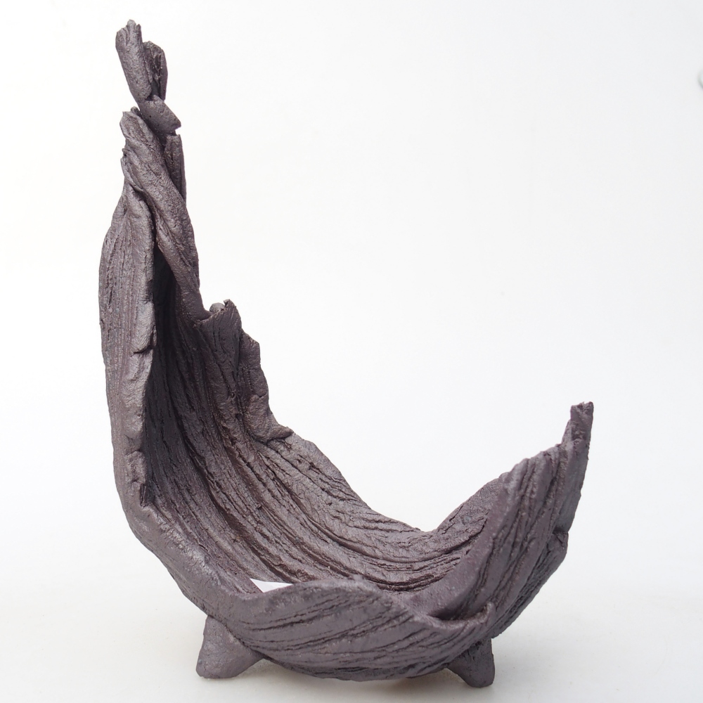 Kerámia kagyló 11 x 6,5 x 14,5 cm , fémes színű