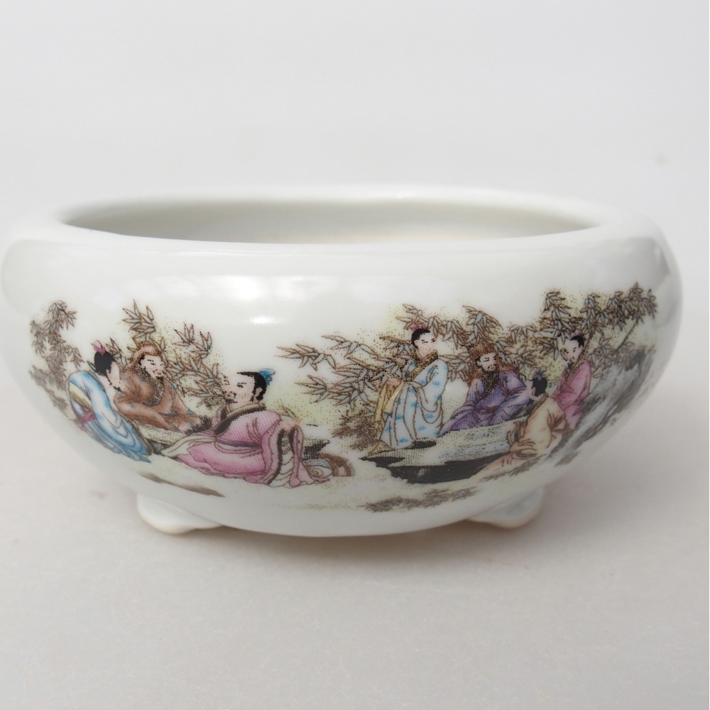 kerámia bonsai tál 10 x 10 x 5 cm, fehér színben