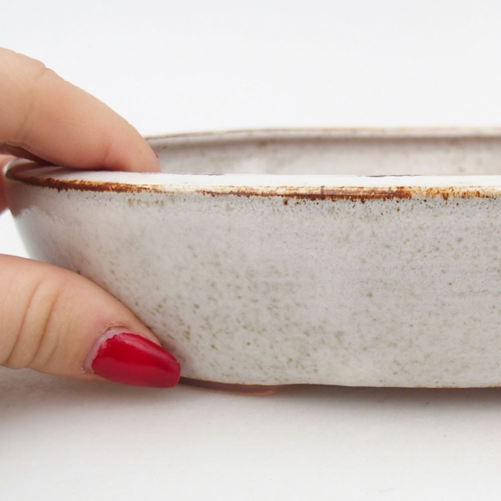 kerámia bonsai tál 22 x 17 x 4 cm, fehér