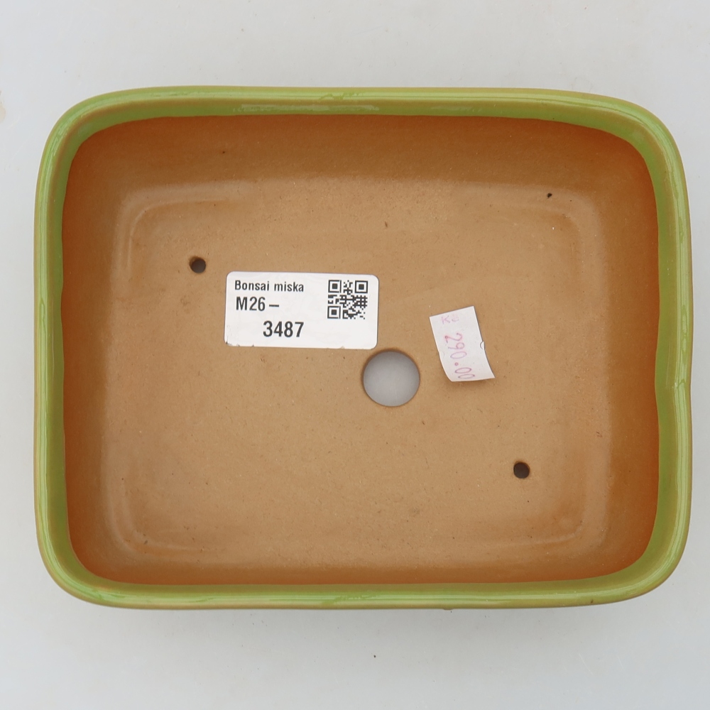 Kerámia bonsai tál 15 x 12,5 x 4,5 cm, zöld