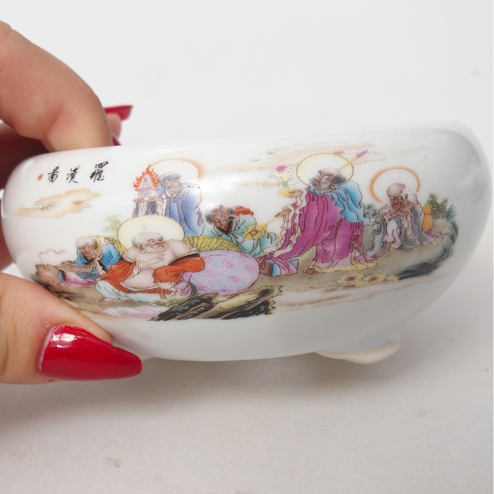 kerámia bonsai tál 10 x 10 x 5 cm, fehér színben