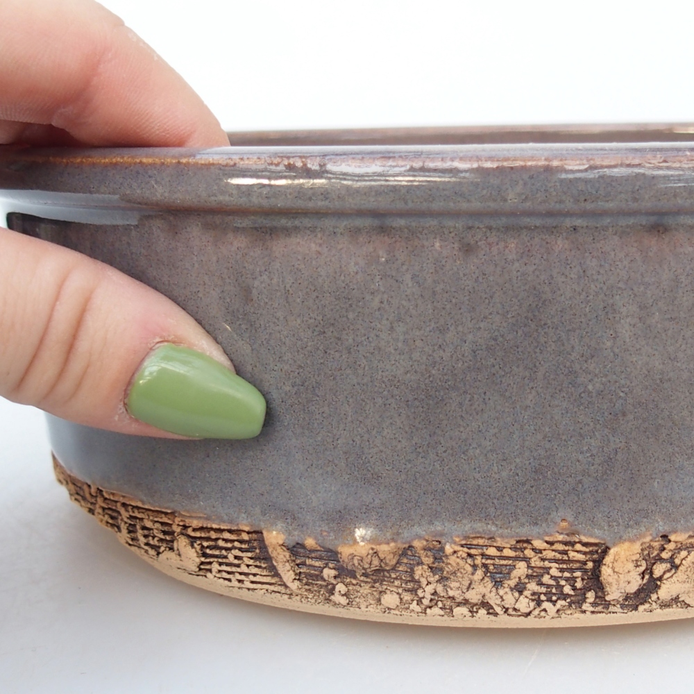 kerámia bonsai tál 19 x 19 x 6,5 cm, szürke