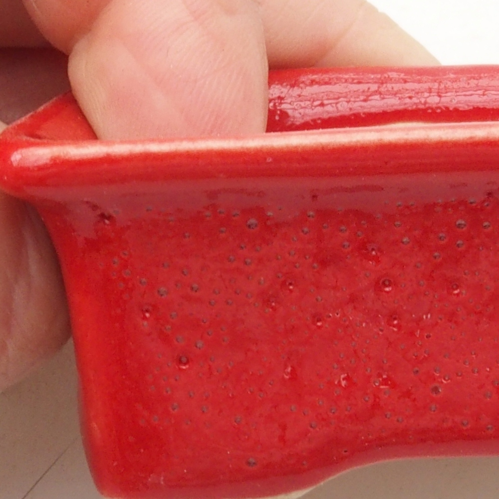 Mini bonsai tál 5,5 x 4 x 2,5 cm, piros színben