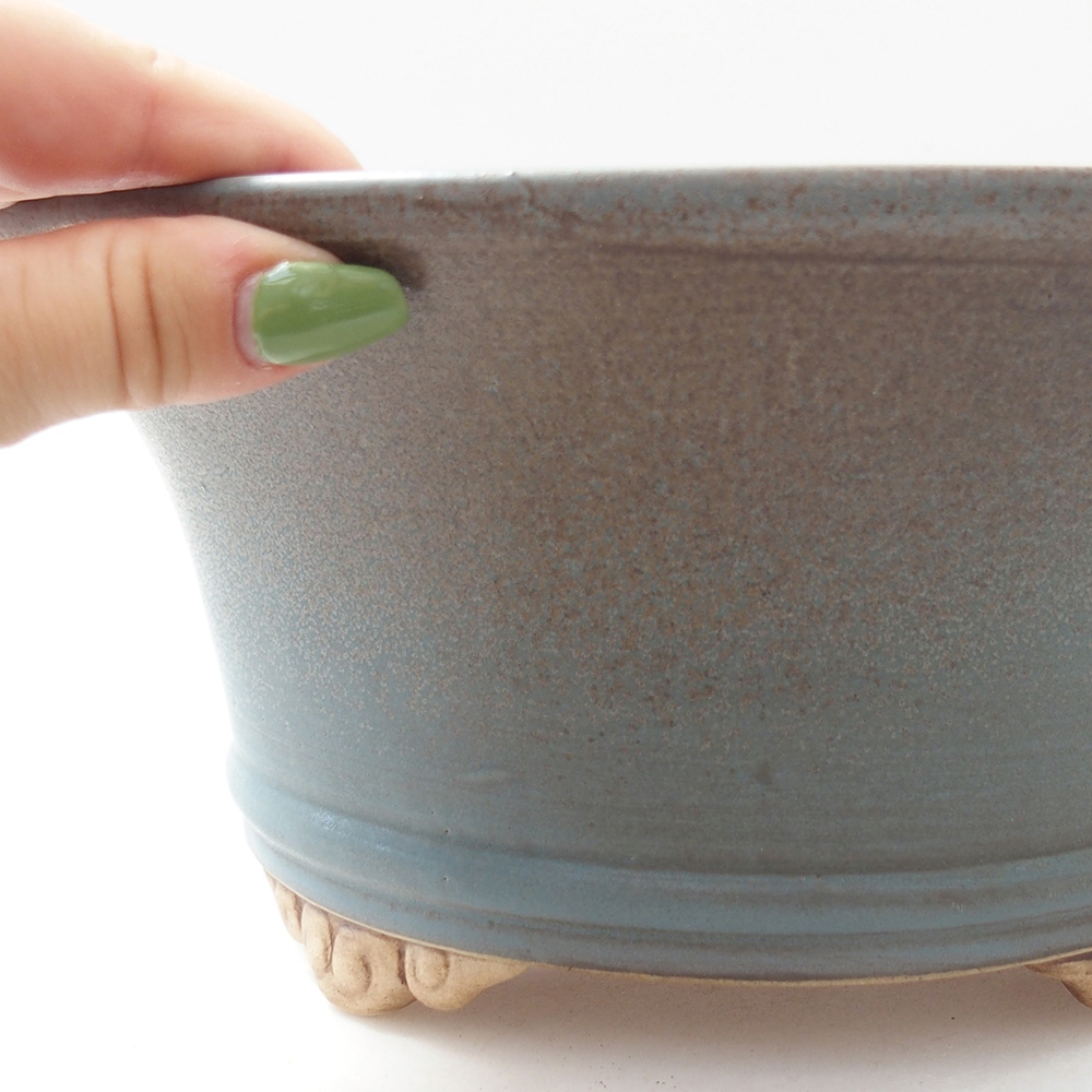 kerámia bonsai tál 24 x 24 x 11,5 cm, kék színben