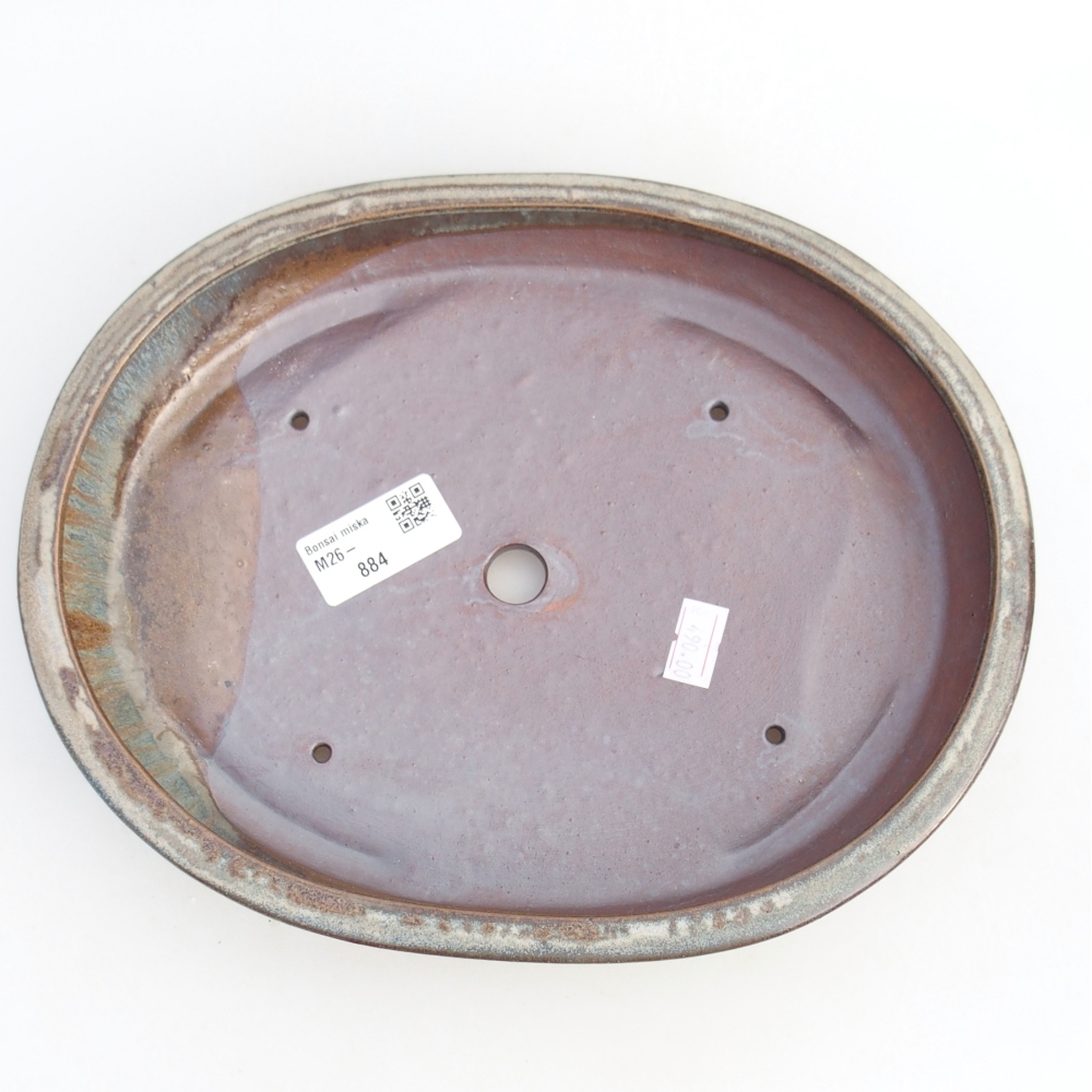 kerámia bonsai tál 24,5 x 20 x 4 cm, kék-szürke